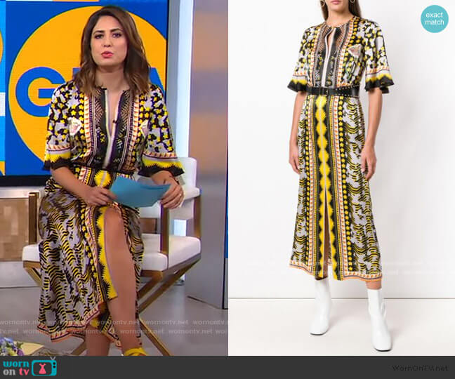 WornOnTV: Cecilia’s mixed print midi dress on Good Morning America ...