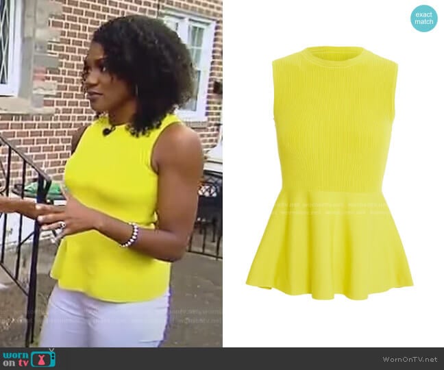 Peplum Top by Theory worn by Janai Norman on Good Morning America