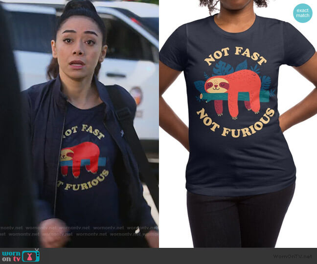 Not Fast Not Furious Tee by Michael Buxton at Threadless worn by Ella Lopez (Aimee Garcia) on Lucifer