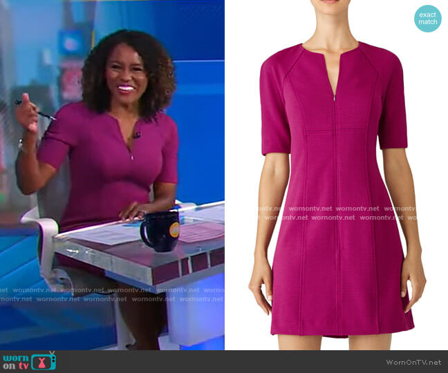 WornOnTV: Janai’s purple zip front v-neck dress on Good Morning America ...