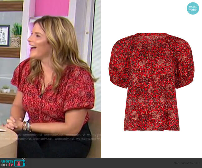 Evie Blouse by Ulla Johnson worn by Jenna Bush Hager on Today