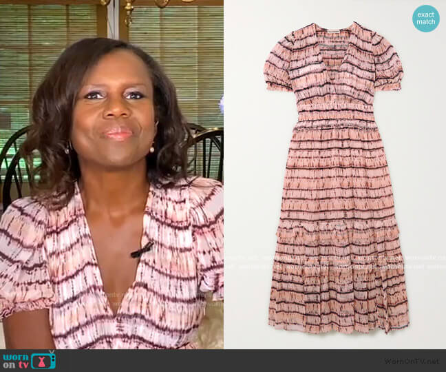 Elodie Tie-Dyed Maxi Dress by Ulla Johnson worn by Deborah Roberts on Good Morning America