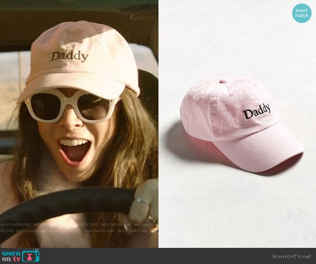 Urban Outfitters Daddy Baseball Hat in Rose worn by Sarah (Cristin Milioti) on Palm Springs (2020)