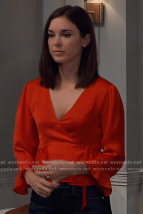 Willow’s red wrap top on General Hospital