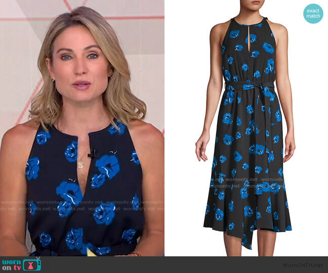 WornOnTV: Amy’s black and blue floral dress on Good Morning America ...