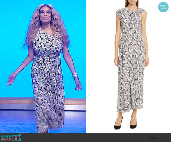 Beale Snakeskin Print Maxi Dress by A.L.C. worn by Wendy Williams  on The Wendy Williams Show