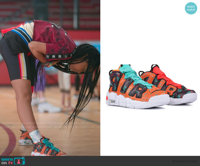 Air More Uptempo What The 90s Sneakers by Nike worn by Flynn (Jadah Marie) on Julie and the Phantoms