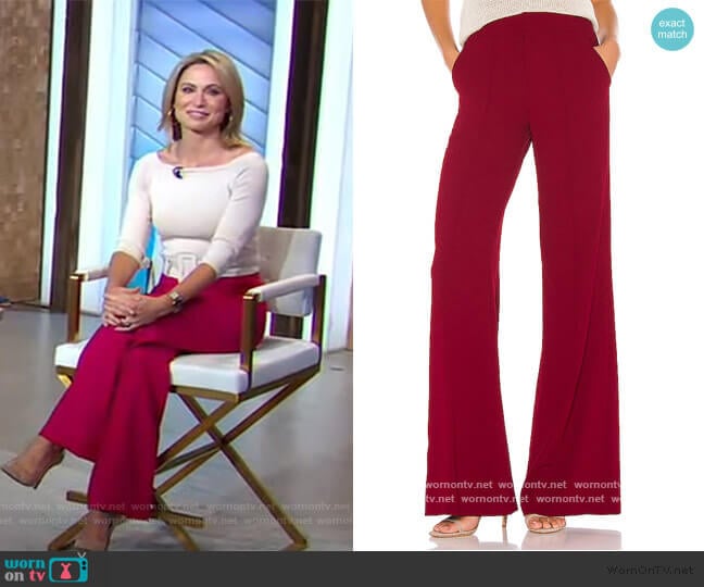 Dylan Pants by Alice + Olivia worn by Amy Robach on Good Morning America