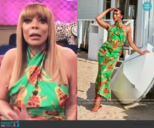 WornOnTV: Wendy Williams’s green printed wrap dress on E! News Daily ...