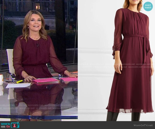 Amanda Belted Midi Dress by ARoss Girl x Soler worn by Savannah Guthrie on Today