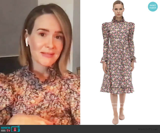 Floral Printed Cotton Midi Dress by Batsheva worn by Sarah Paulson on Live with Kelly and Ryan