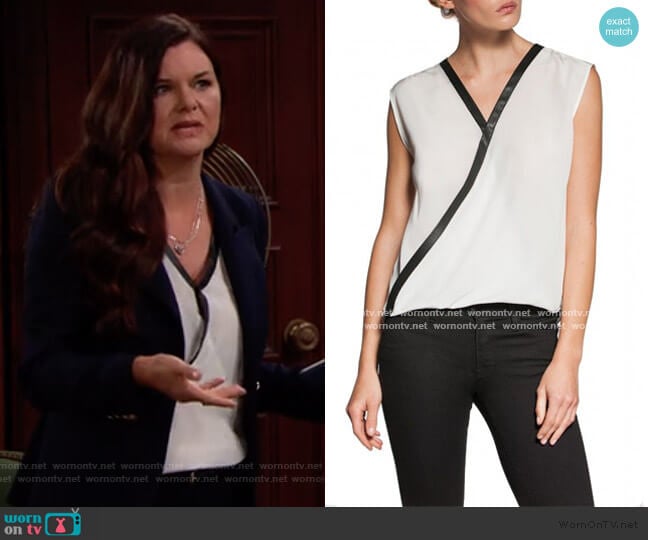 Contrast Trim Top by Bailey 44 worn by Katie Logan (Heather Tom) on The Bold and the Beautiful