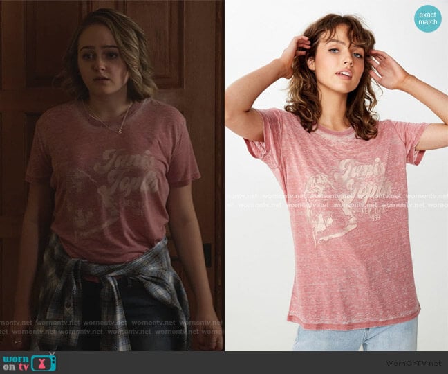 Band Tee in Janis Joplin / Faded Rose by Cotton On worn by Isabel  (Sophie Reynolds) on LA's Finest