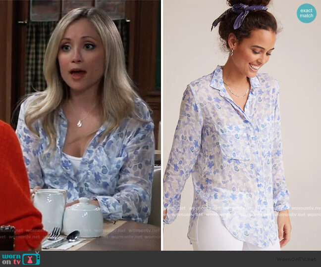 Hipster Shirt by Bella Dahl worn by Lulu Spencer Falconeri (Emme Rylan) on General Hospital