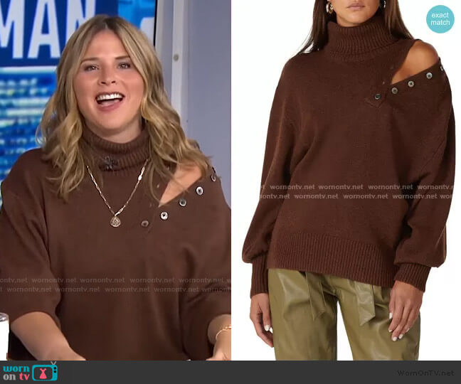 Blake Button Turtleneck Sweater by Marissa Webb worn by Jenna Bush Hager on Today