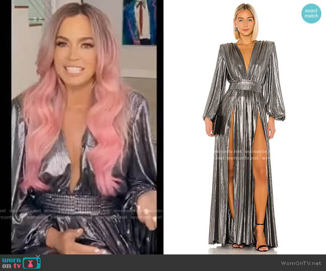 Zoe Silver Gown by Bronx and Banco worn by Teddi Mellencamp Arroyave  on The Real Housewives of Beverly Hills