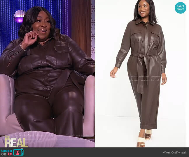 WornOnTV: Loni’s brown leather jumpsuit on The Real | Loni Love ...