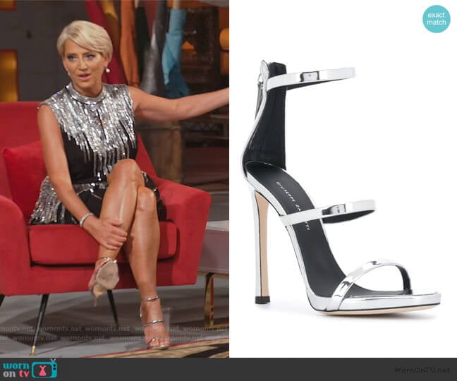 Harmony sandals by Giuseppe Zanotti worn by Dorinda Medley on The Real Housewives of New York City