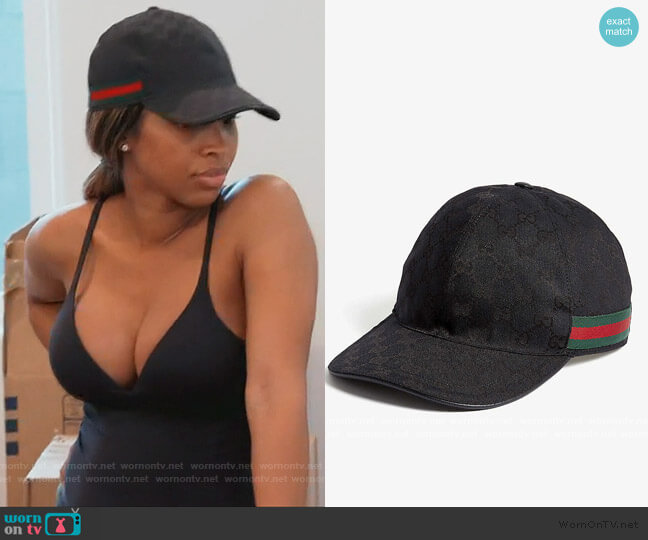 GG Web stripe baseball cap by Gucci worn by Malika on Keeping Up with The Kardashians