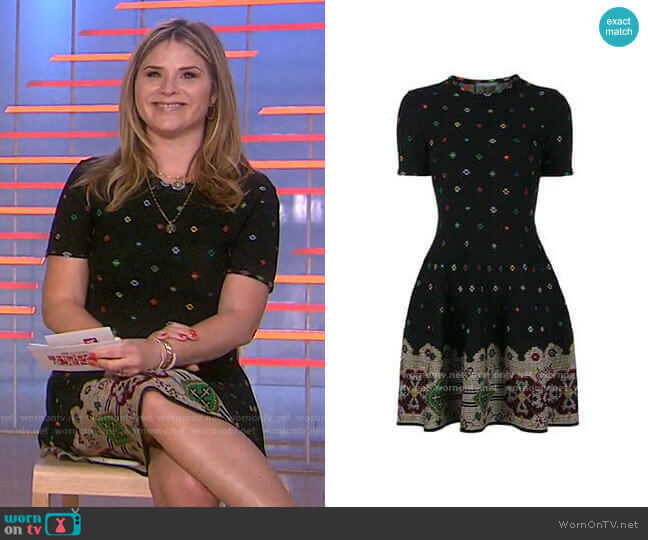 Intarsia Dress 2017 Collection by Alexander Mcqueen worn by Jenna Bush Hager on Today