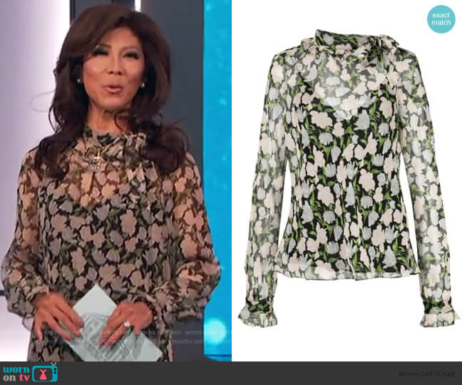 Sheer Floral Blouse by Jason Wu worn by Julie Chen on Big Brother