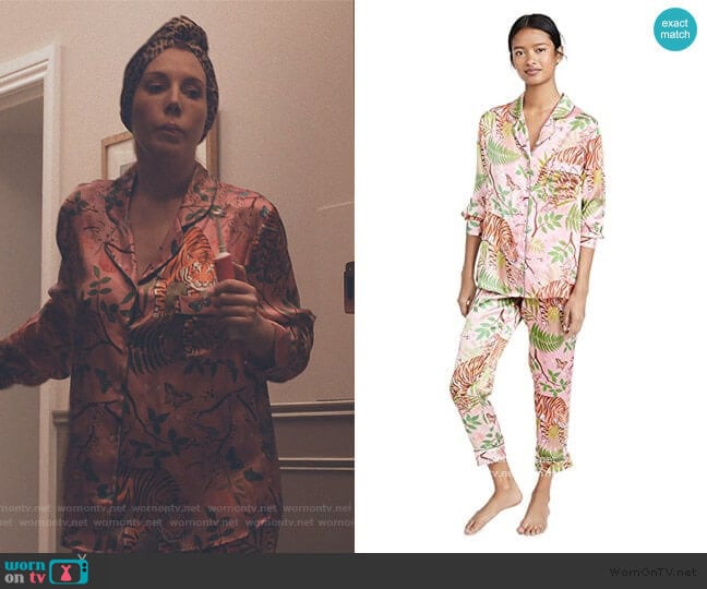 Tiger Blossom Pajamas by Karen Mabon worn by Katherine (Katherine Ryan) on The Duchess