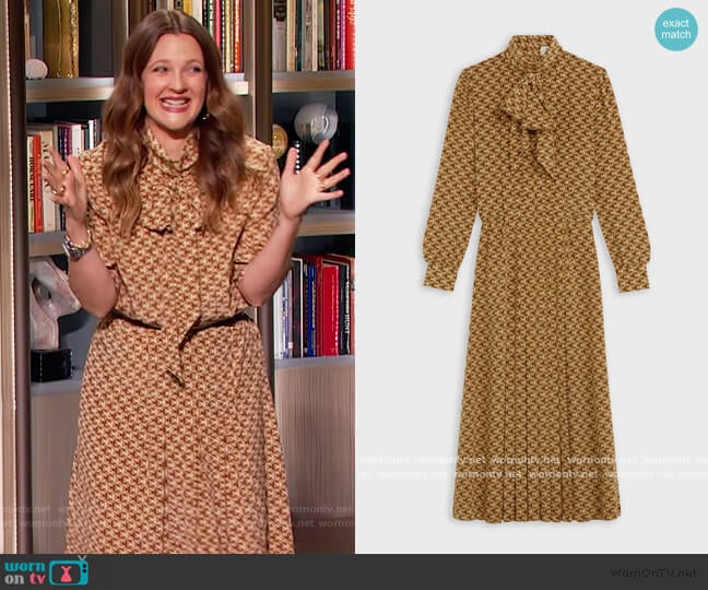 Long Dress with Bow by Celine worn by Drew Barrymore on The Drew Barrymore Show