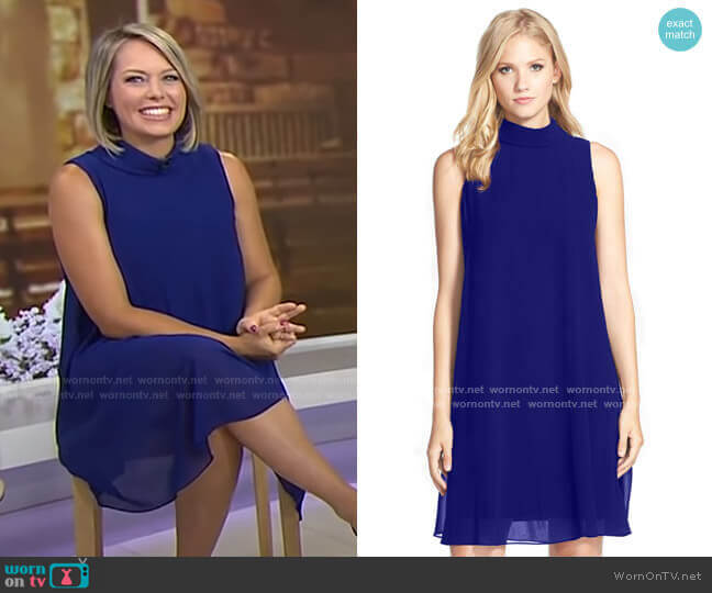 Mock Neck Chiffon Trapeze Dress by Vince Camuto worn by Dylan Dreyer on Today