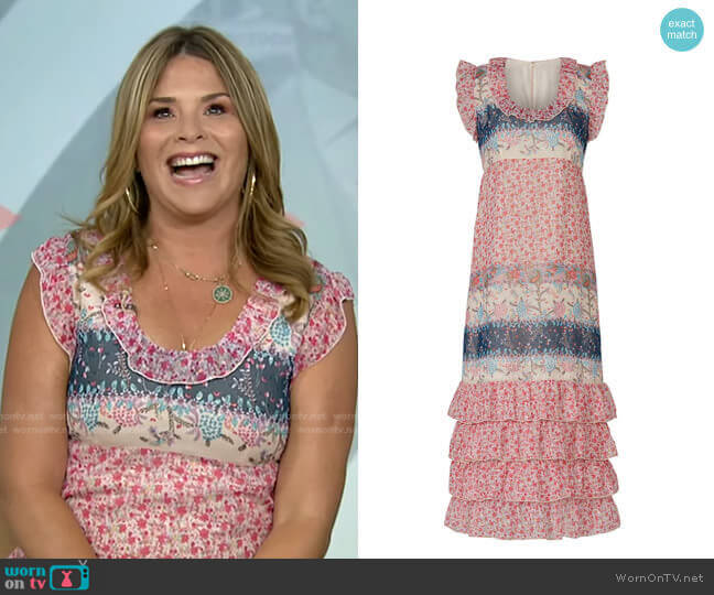 Paisley Garden Border Dress by Anna Sui worn by Jenna Bush Hager on Today