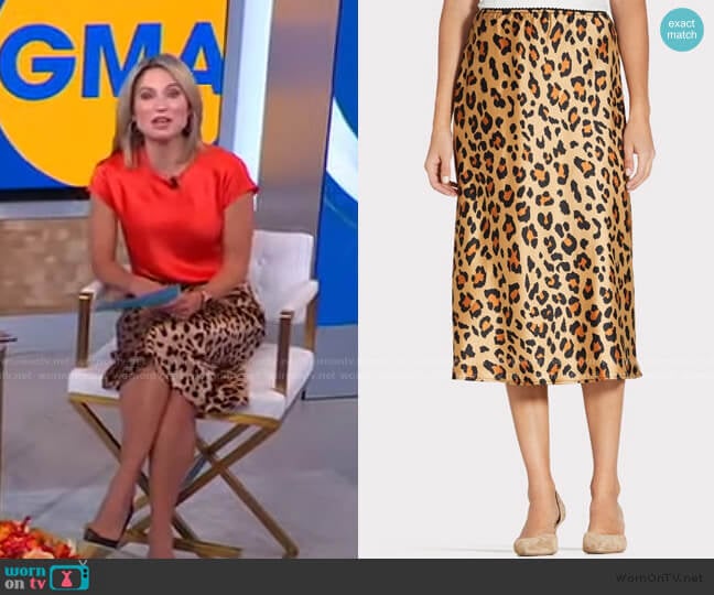 WornOnTV: Amy’s red top and leopard print skit on Good Morning America ...