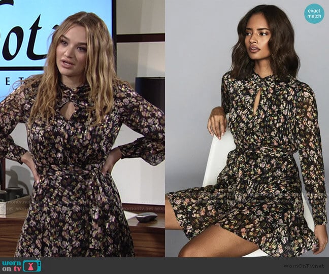 Phillippa Dress by Reiss worn by Summer Newman (Hunter King) on The Young & the Restless