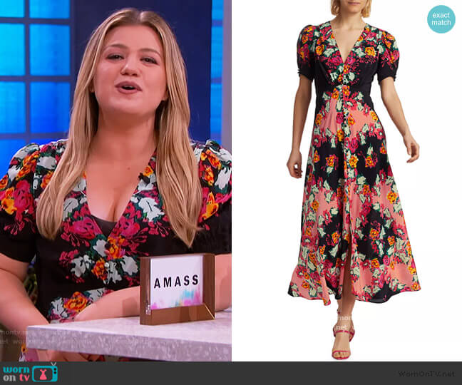 WornOnTV: Kelly’s black floral print dress on The Kelly Clarkson Show ...