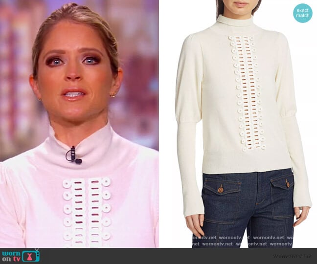 WornOnTV: Sara’s white lace trim turtleneck sweater on The View | Sara ...