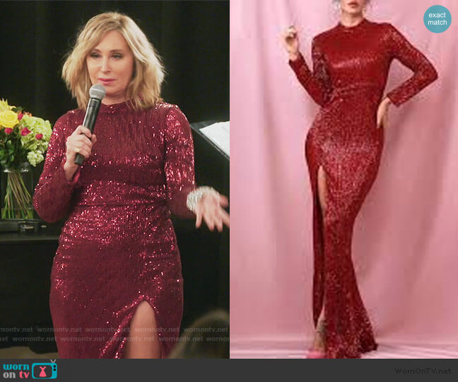 Glisten to Me Maxi Dress by Sonja worn by Sonja Morgan on The Real Housewives of New York City