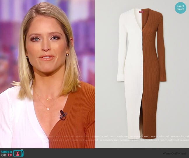 WornOnTV: Sara’s two tone ribbed dress on The View | Sara Haines ...