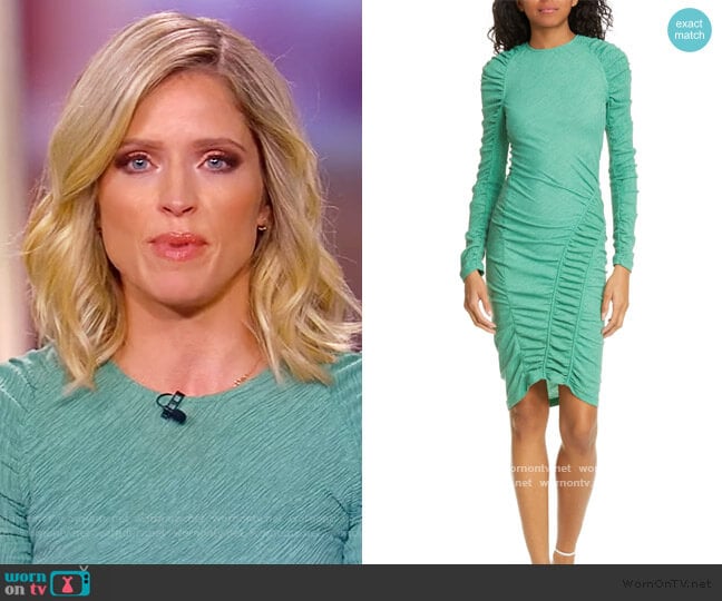 Ezra Ruched Long Sleeve Dress by Stine Goya worn by Sara Haines on The View