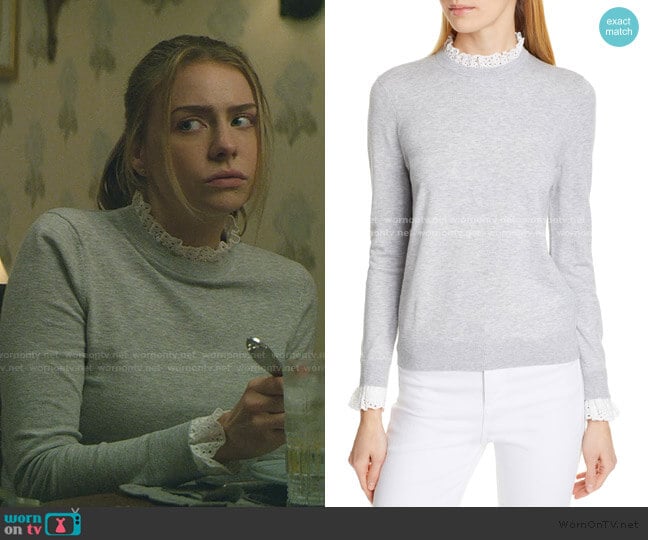 Kaytiie Broderie Lace Collar & Cuff Sweater by Ted Baker worn by Sterling Wesley (Maddie Phillips) on Teenage Bounty Hunters