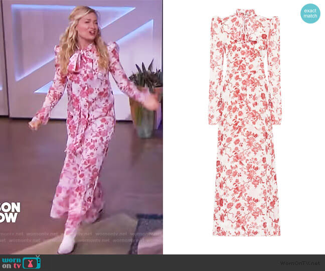 The Unconditional dress by The Vampires Wife worn by Beth Behrs on The Kelly Clarkson Show