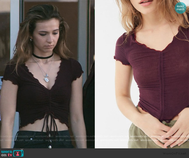 Alexa Lettuce Edge Cinched Top by Out From Under worn by Blair Wesley (Anjelica Bette Fellini) on Teenage Bounty Hunters