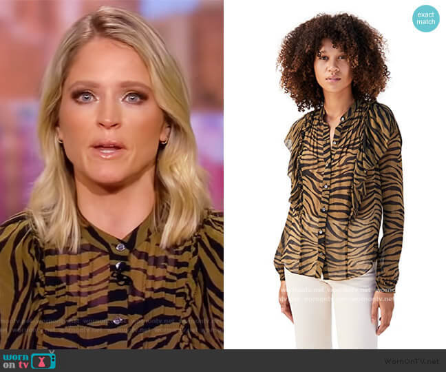 Camilla Zebra Top by Veronica Beard worn by Sara Haines on The View