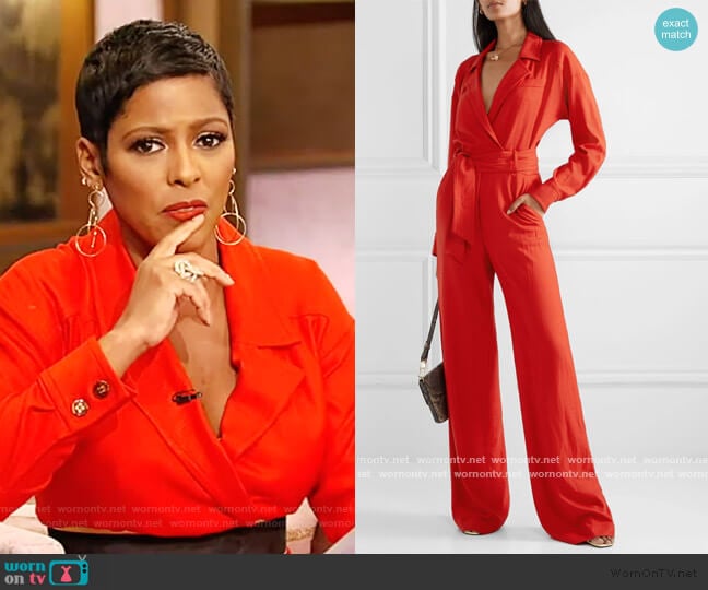 WornOnTV: Tamron’s red belted jumpsuit on Tamron Hall Show | Tamron ...