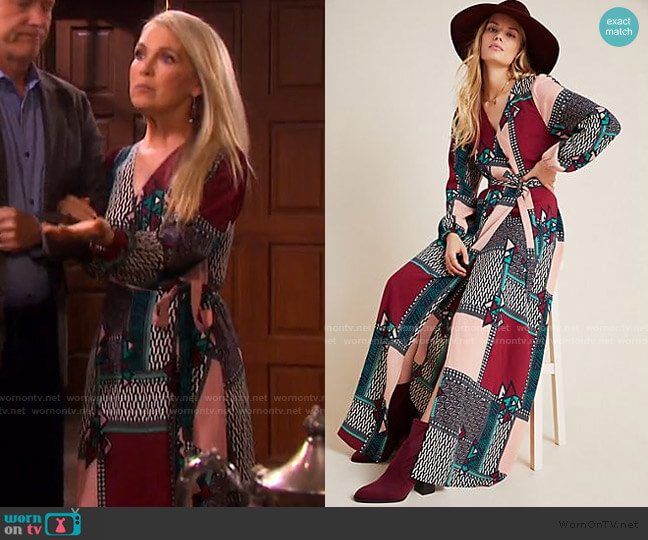 Virginia Wrap Maxi Dress by Porridge worn by Jennifer Horton (Melissa Reeves) on Days of our Lives