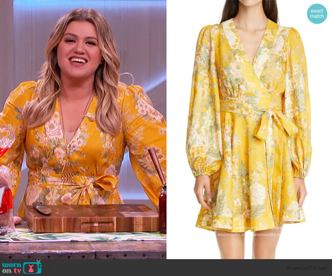 WornOnTV: Kelly’s yellow floral print wrap dress on The Kelly Clarkson ...