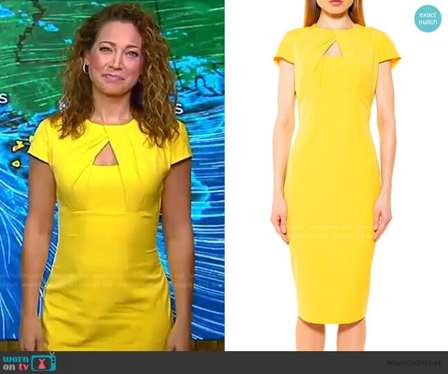 Bella Chest Cutout Midi Dress by Alexia Admor worn by Ginger Zee on Good Morning America