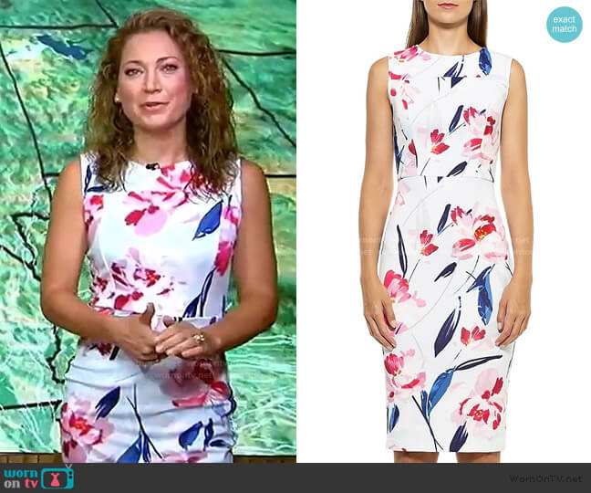 Danica Floral Sheath Dress by Alexia Admor worn by Ginger Zee on Good Morning America