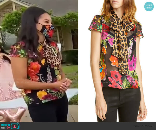 Jeannie Bow Blouse by Alice + Olivia worn by Morgan Radford on Today