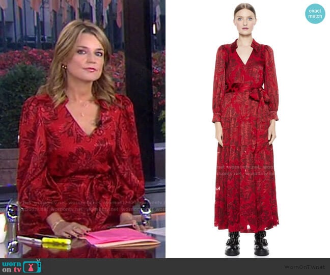 Sitara collared Maxi Dress by Alice + Olivia worn by Savannah Guthrie on Today