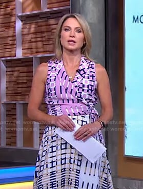 Amy's mixed check print dress on Good Morning America