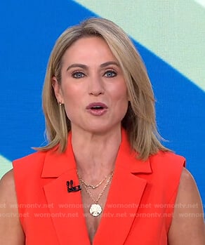 Amy’s orange sleeveless blazer on Good Morning America