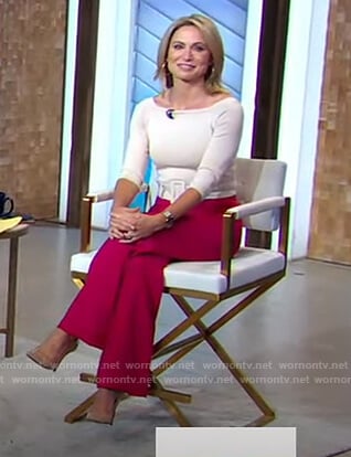 Amy’s white belted top on Good Morning America